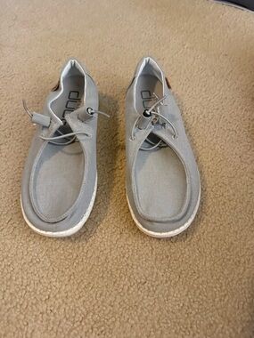 Hey Dude Light Gray Canvas Slip-On Shoes
